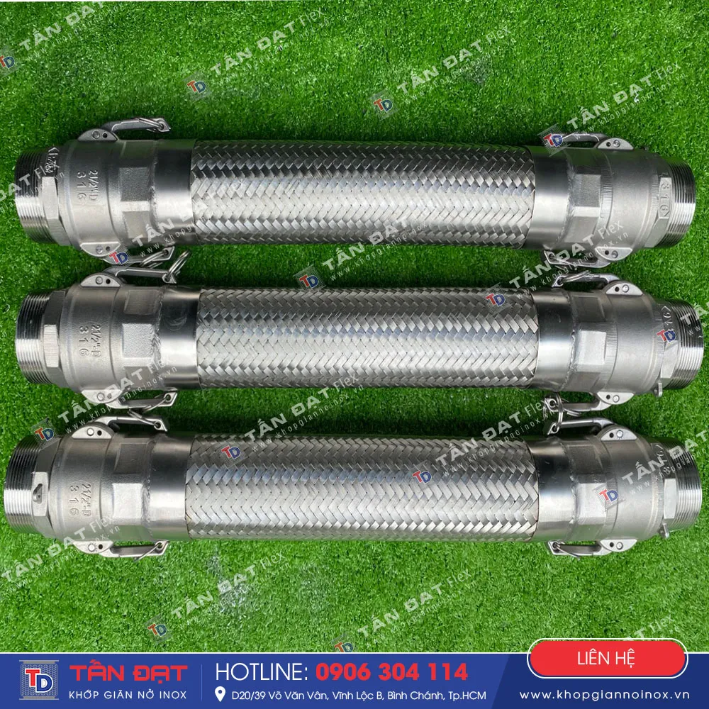 Ống mềm inox kết nối đầu ren D và F inox 304