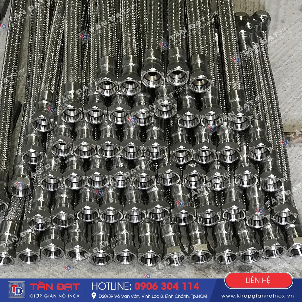 Ống mềm inox chịu nhiệt / hơi / khí / gas / xăng / dầu