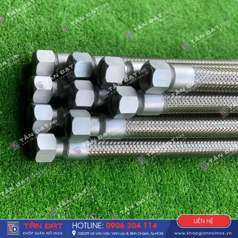 Custom fabrication of female cone seat thread and double threaded stainless steel flexible hoses