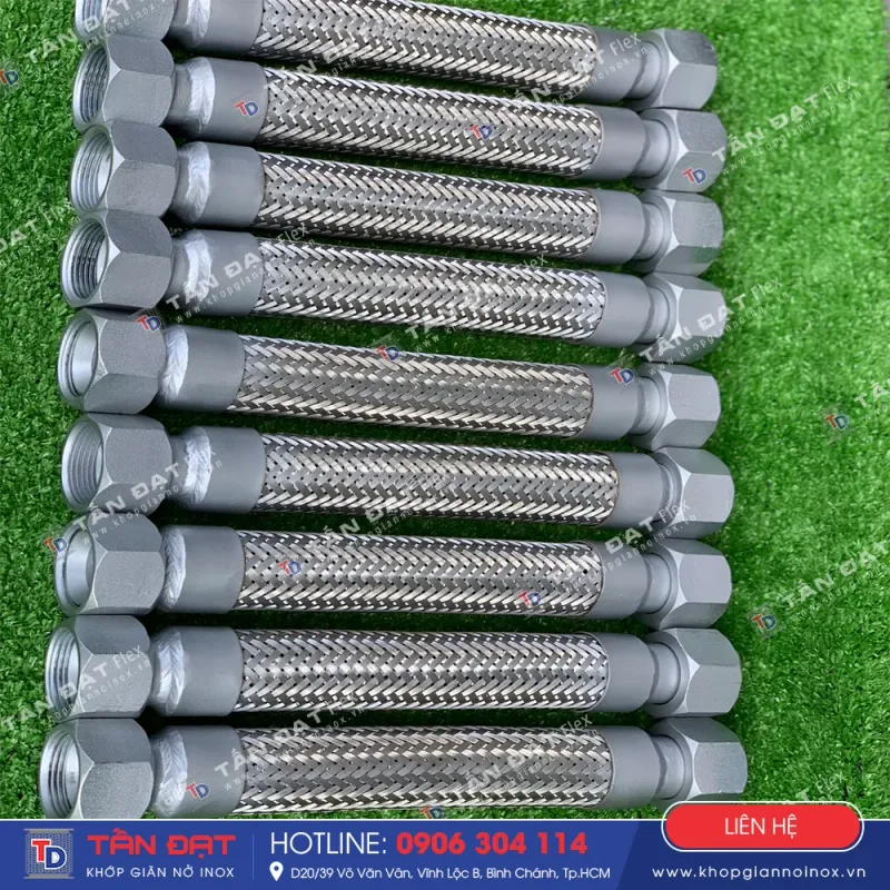 Ống mềm inox 304 kết nối ren côn lõm theo yêu cầu