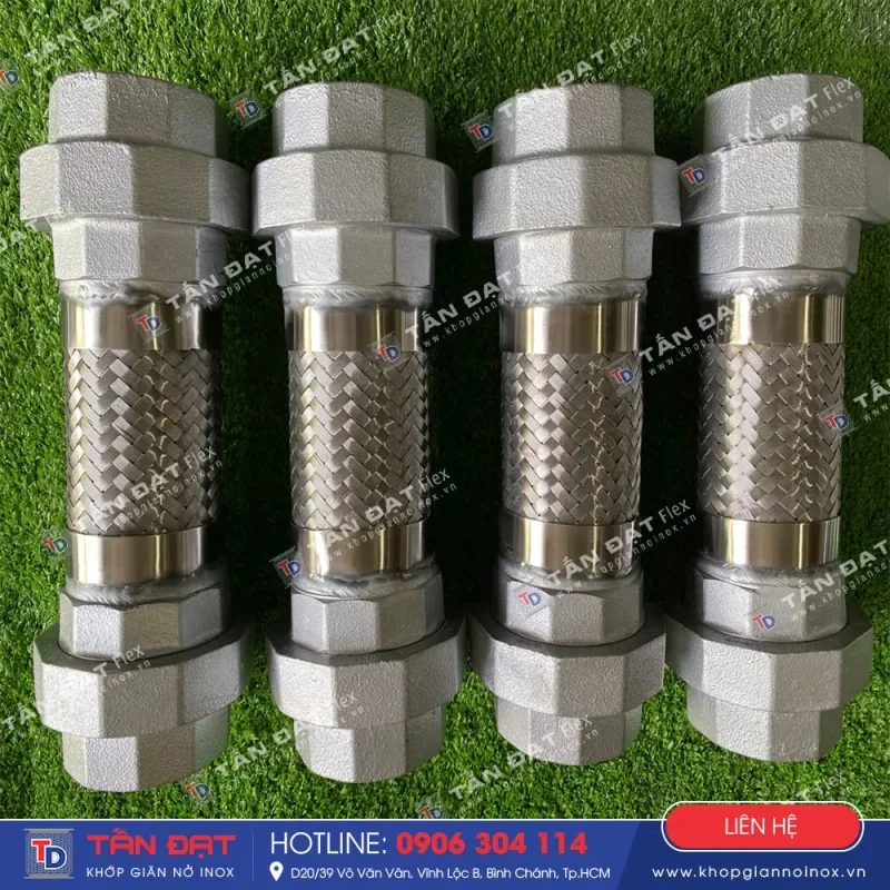 Khớp nối mềm inox hai đầu rắc co gang inox 304