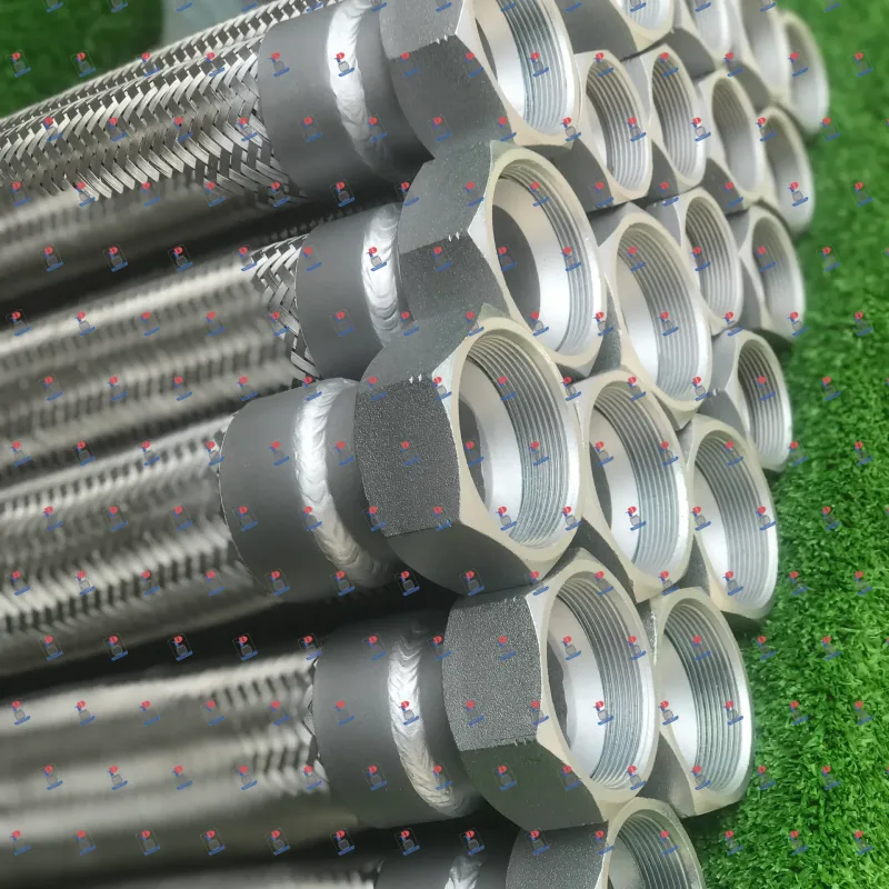 Ống ruột gà inox 304 có lưới bện kết nối đầu ren sắt