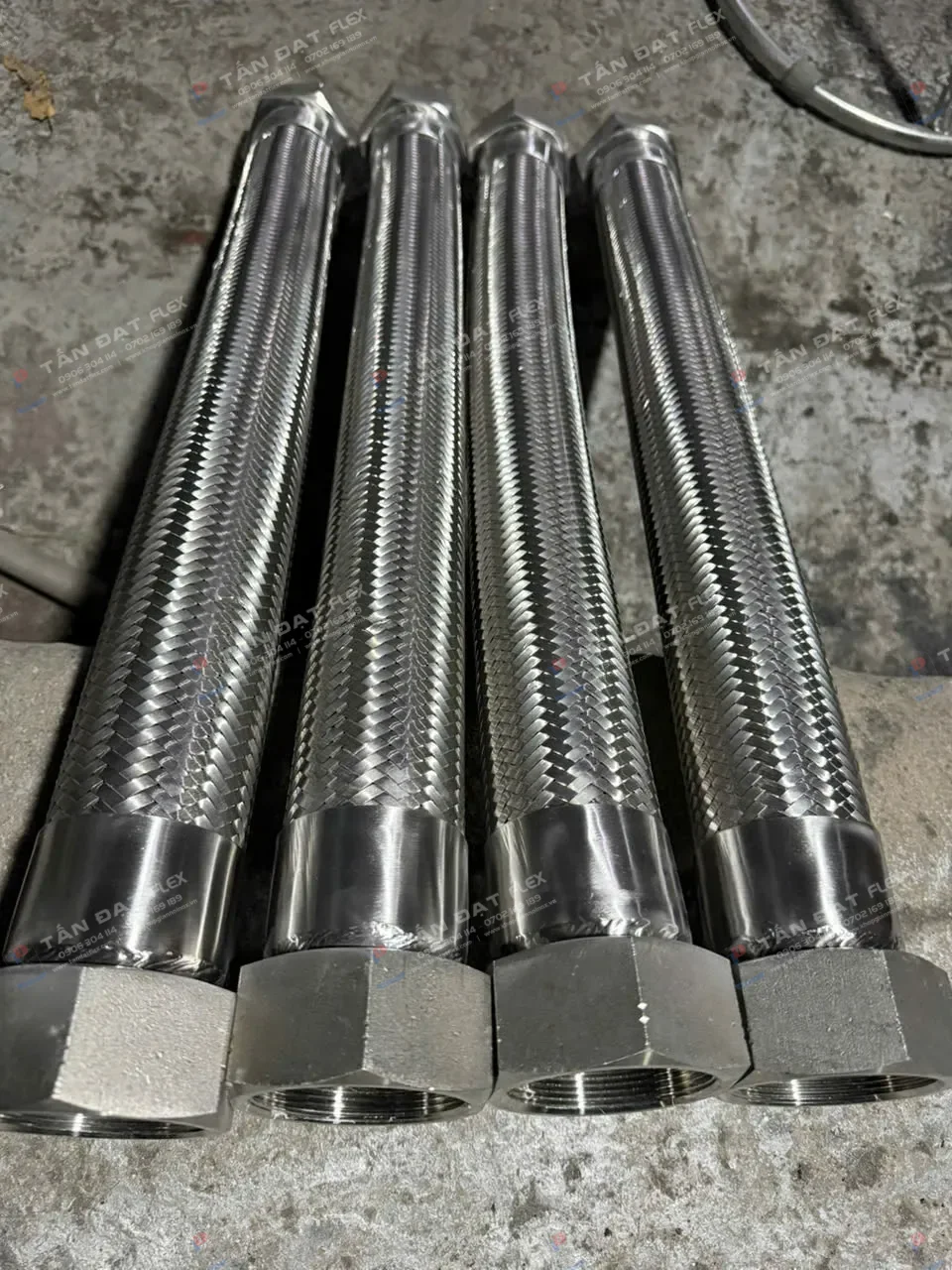 Óng mềm kết nối 2 đầu ren côn lõm phi 60 inox 304 – ảnh 6