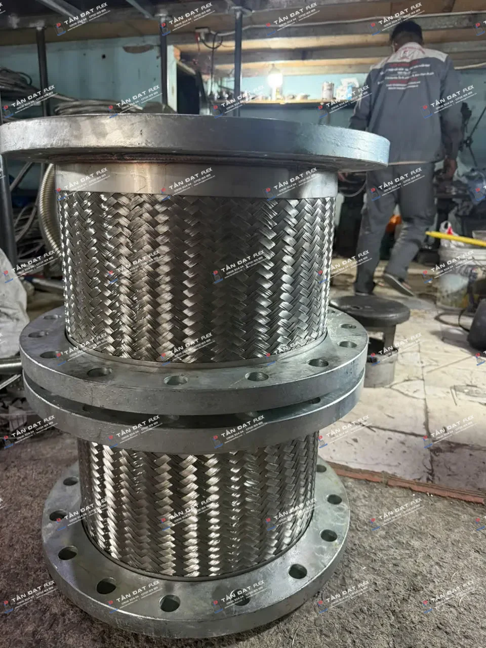 Khớp nối mềm inox 1 đầu mặt bích PN16 xoay DN300 L=300MM - ảnh 3