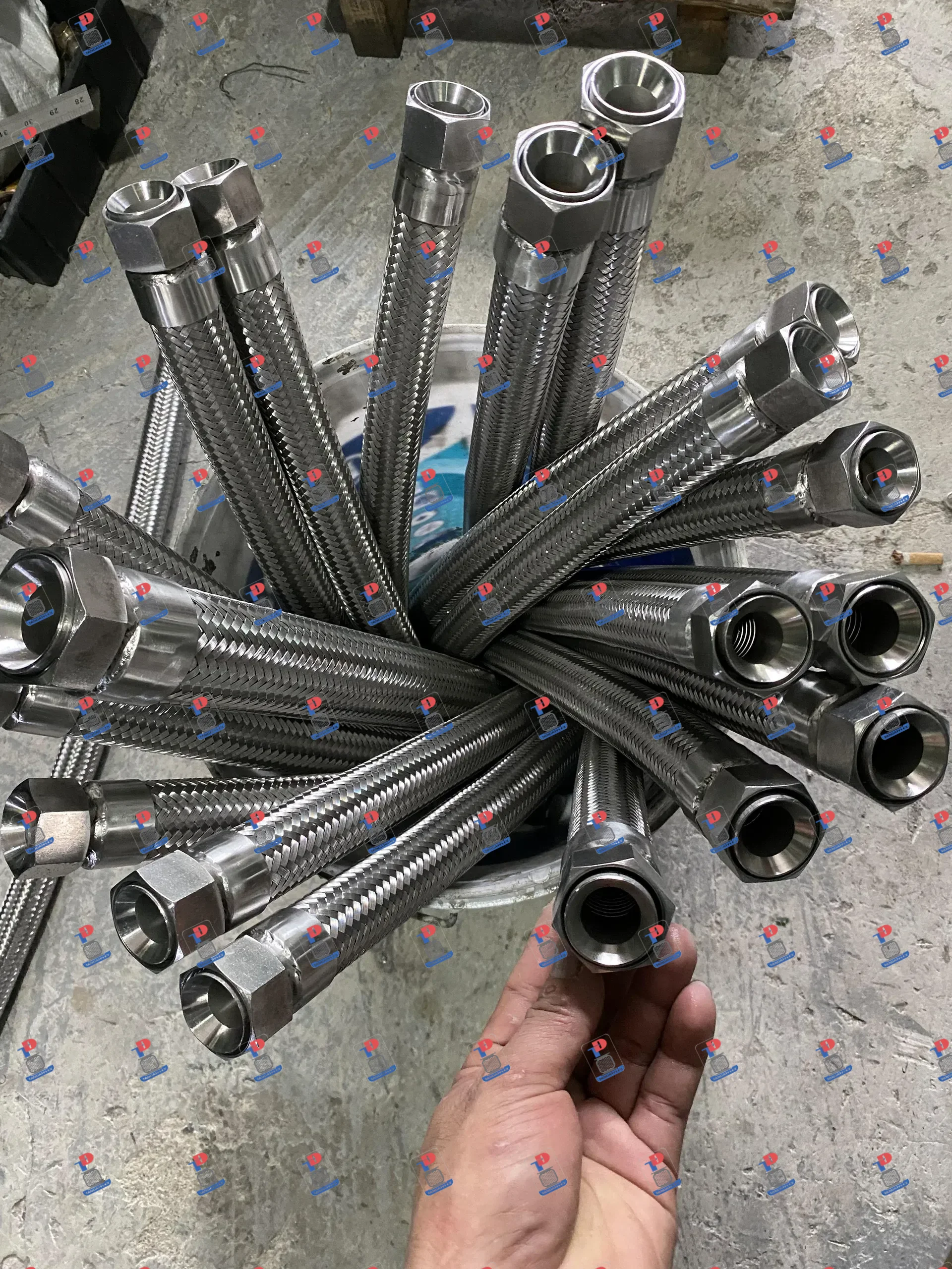 Ống mềm inox kết nối 2 đầu ren côn lõm /inox 304 / thép không gỉ - ảnh 4