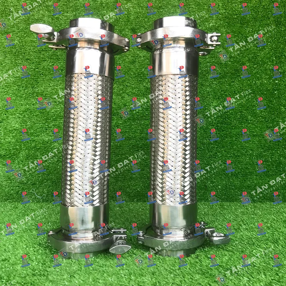 Khớp nối mềm inox 304 hai đầu clamp vi sinh DN50 dài 300mm
